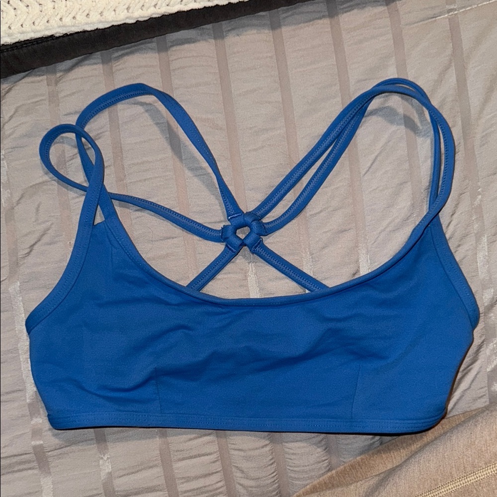 Blue Strappy Lululemon Sports bra